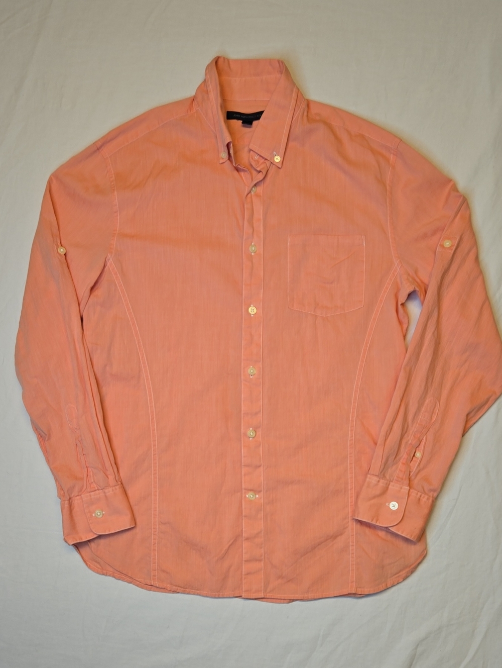 John Varvatos U.S.A. Salmon Pink Button-Down Long Sleeve Casual Dress Shirt